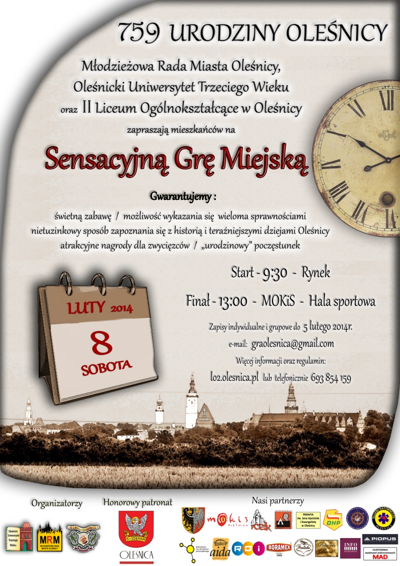 Plakat Urodziny Olesnicy 2014