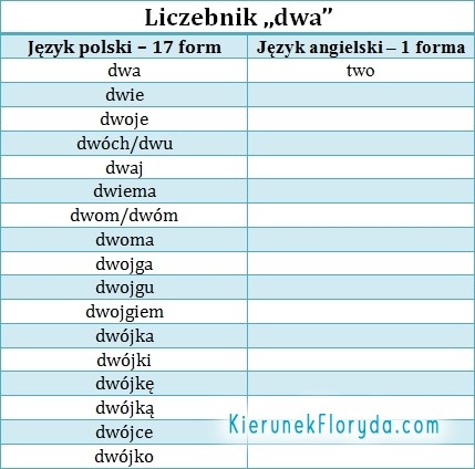 liczebnik dwa